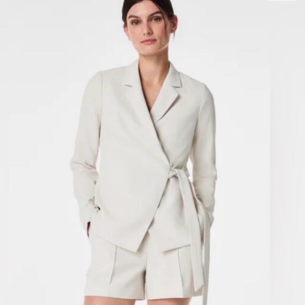 SPANX Off White Blazer with Red Label Detail